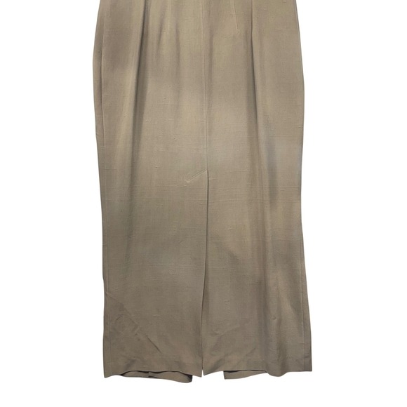 Vintage Dana Buchman 100% Silk Shantung Maxi Dress Beige Origami Size 12 NWT - Picture 10 of 13